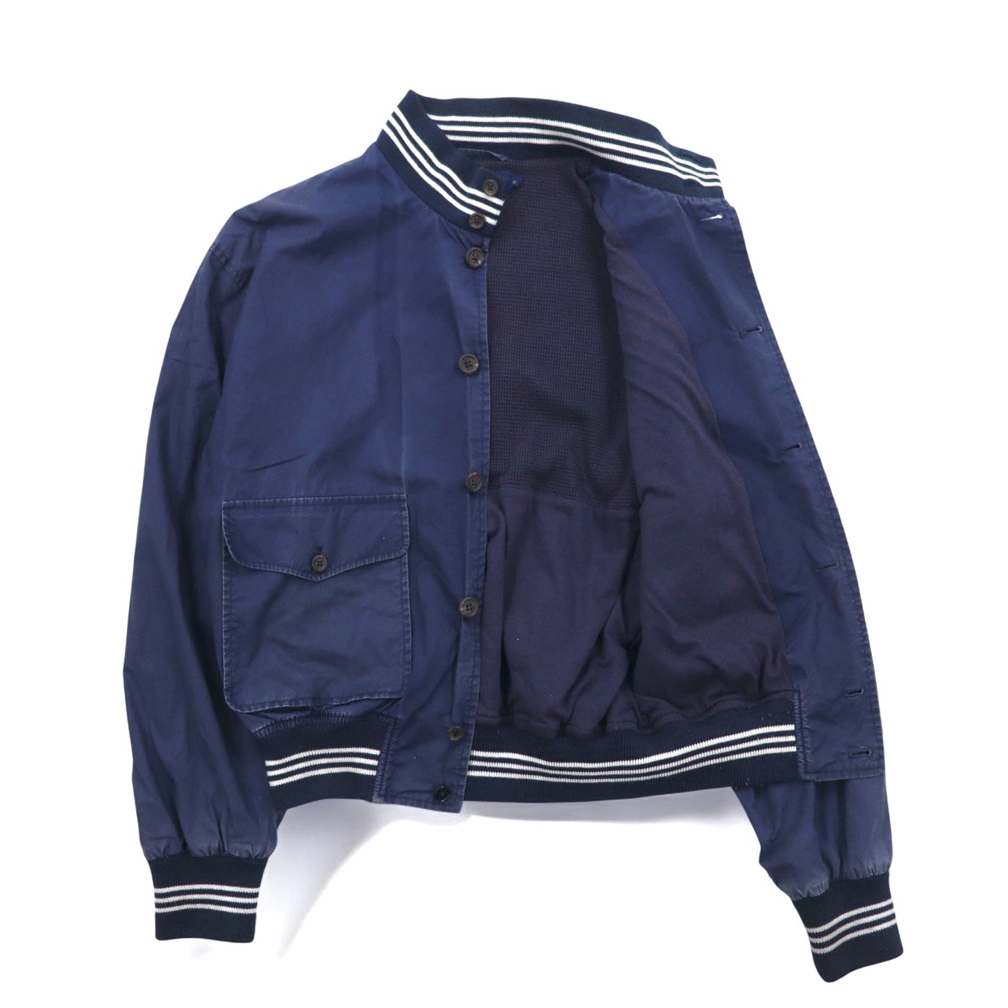Polo by Ralph Lauren 90年代 ボタスタ スポーツジャケット S ネイビー エンブレムロゴ刺繍