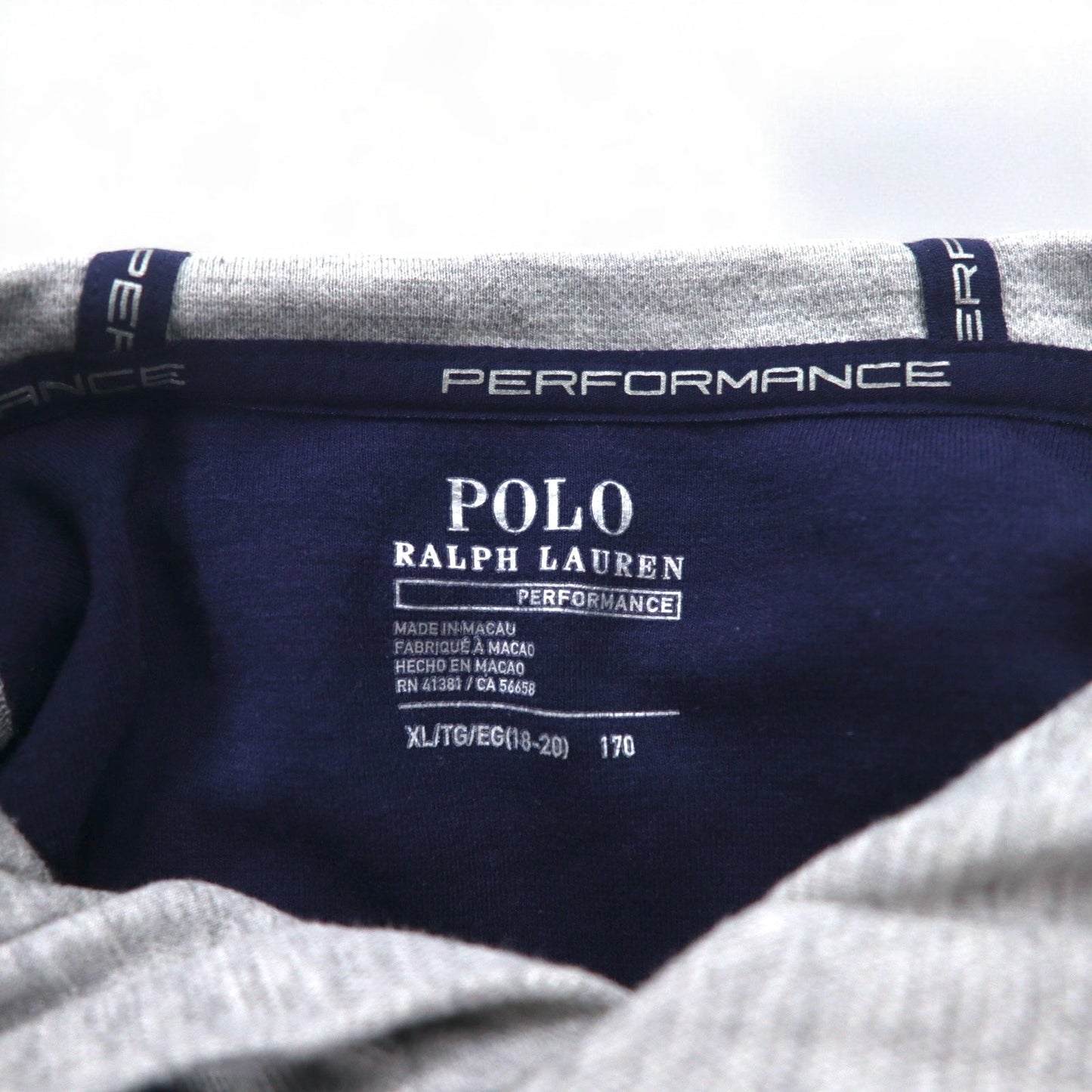 POLO RALPH LAUREN ハーフボタンパーカー XL ネイビー 鹿の子 PERFORMANCE ナンバリング スモールポニー