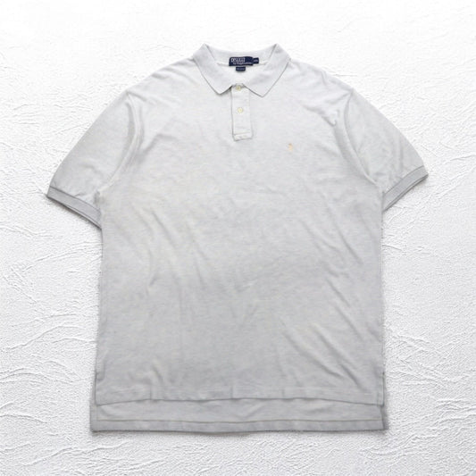 Polo by Ralph Lauren 90年代 ポロシャツ 2XL グレー 鹿の子 スモールポニー刺繍 ビッグサイズ