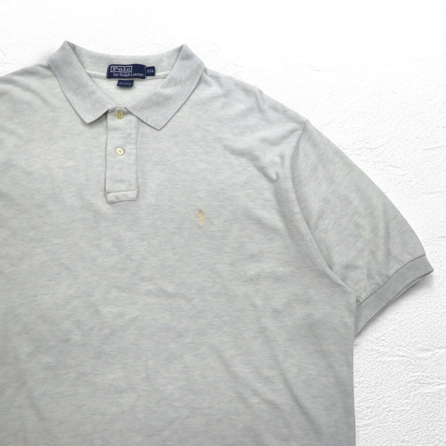 Polo by Ralph Lauren 90年代 ポロシャツ 2XL グレー 鹿の子 スモールポニー刺繍 ビッグサイズ