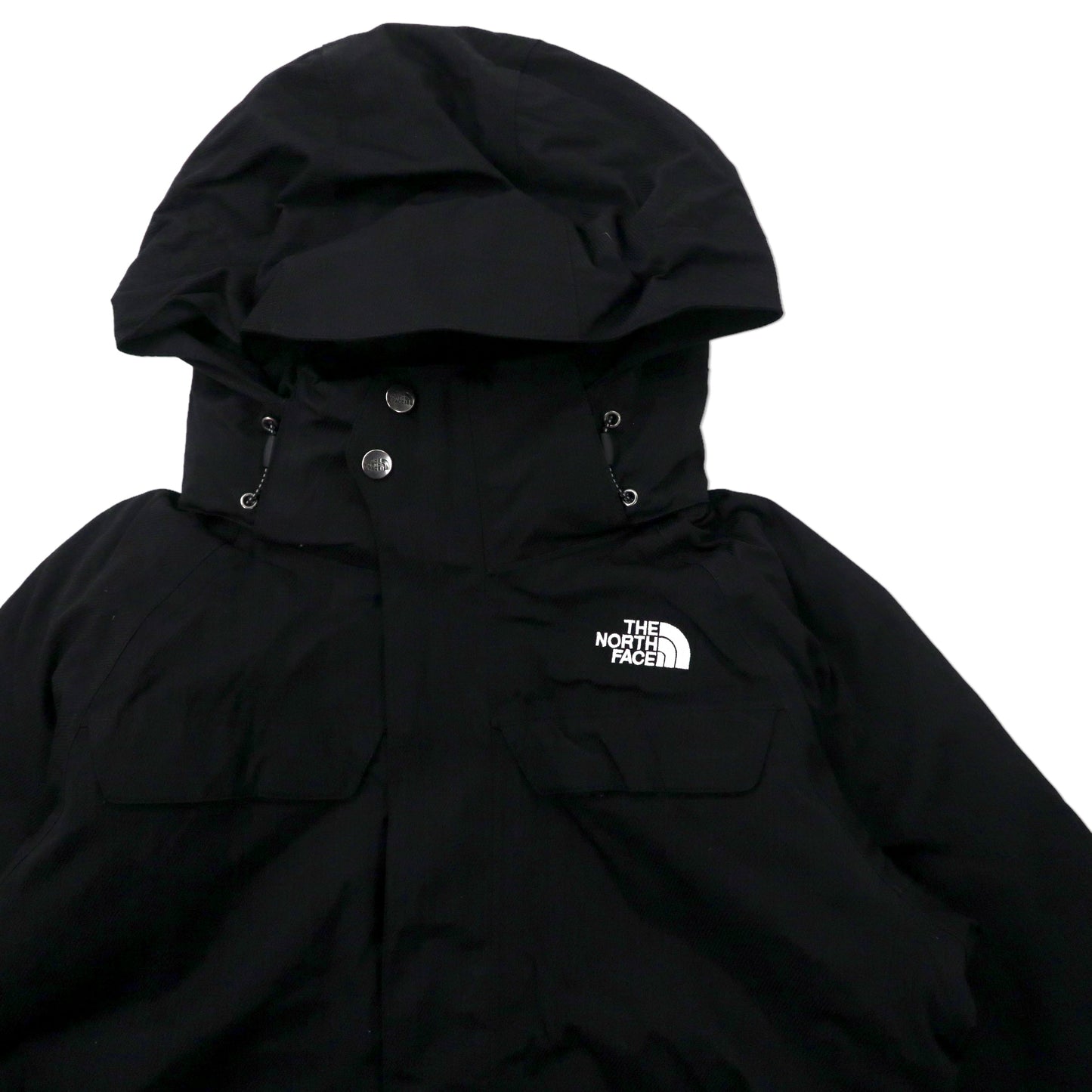 THE NORTH FACE マウンテンパーカー M ブラック ナイロン 550 HYVENT 防水 ハイネック フード着脱式