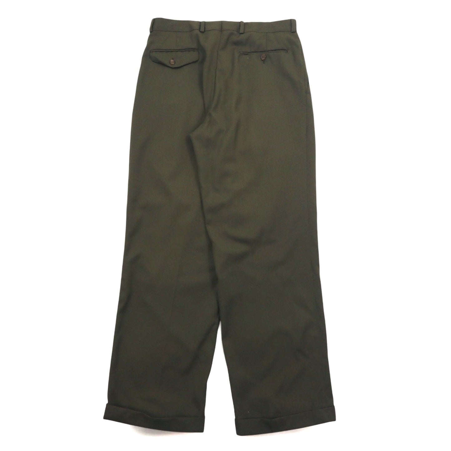 CHAPS RALPH LAUREN 90年代 タック ワイド スラックスパンツ L カーキ サスペンダーボタン