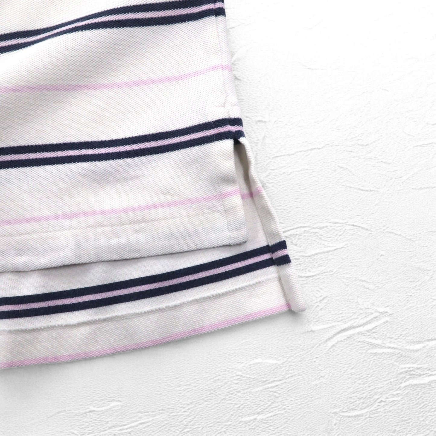 Polo by Ralph Lauren 90年代 ボーダー ポロシャツ L ホワイト 鹿の子 スモールポニー刺繍