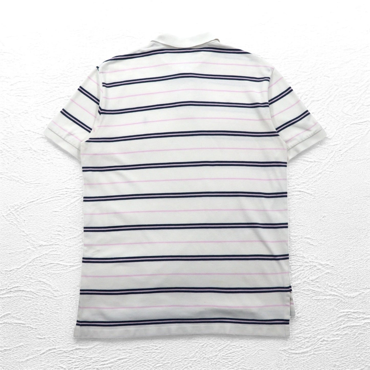 Polo by Ralph Lauren 90年代 ボーダー ポロシャツ L ホワイト 鹿の子 スモールポニー刺繍