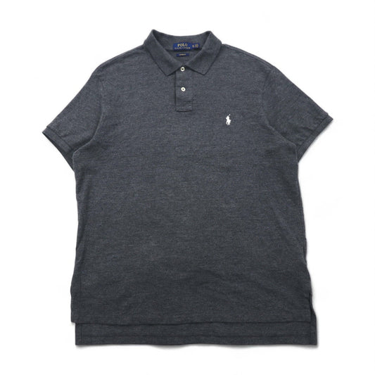POLO RALPH LAUREN ポロシャツ XL グレー コットン 鹿の子 スモールポニー刺繍