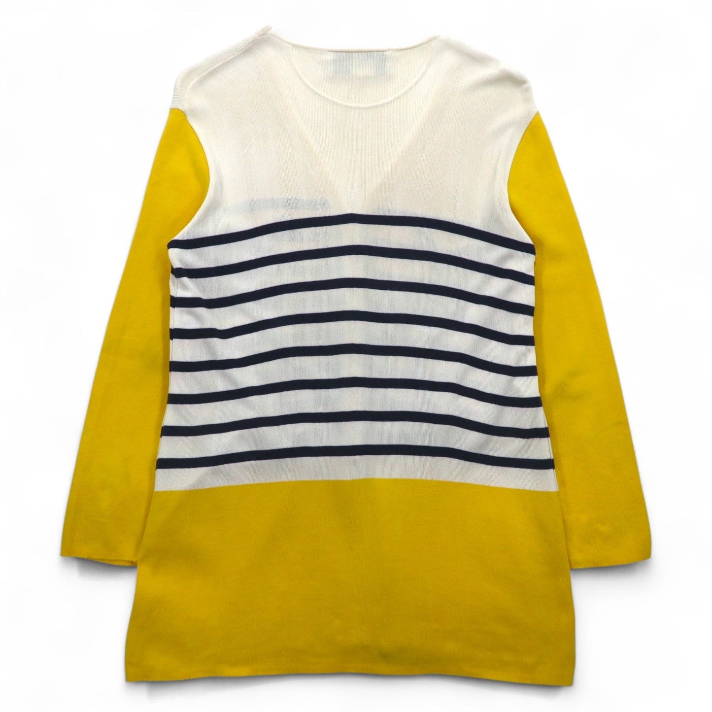 JC de Castelbajac イタリア製 90年代 ロング カーディガン L ベージュ イエロー ボーダー キャラクター刺繍