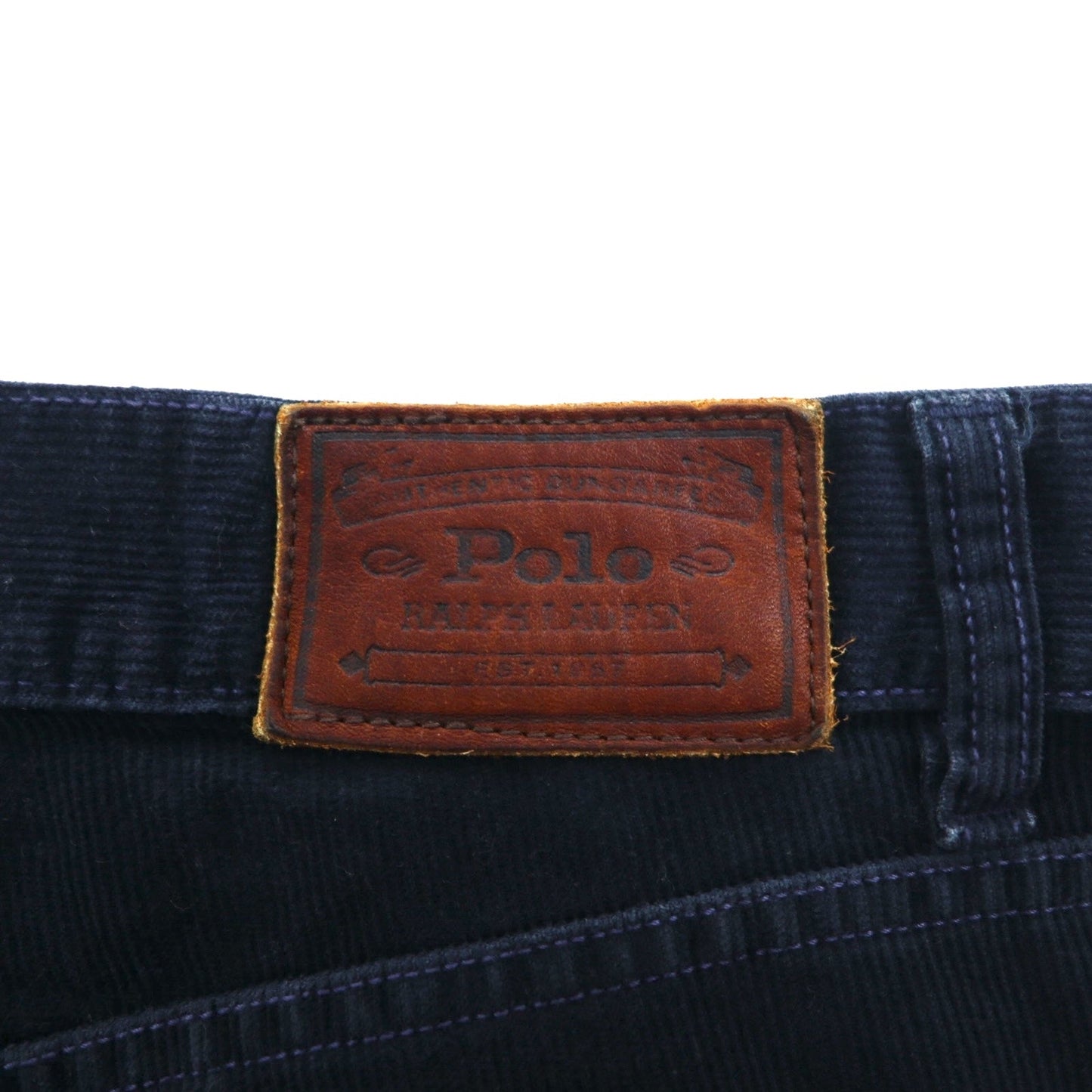 POLO RALPH LAUREN 90年代 コーデュロイパンツ M ネイビー レザーパッチ