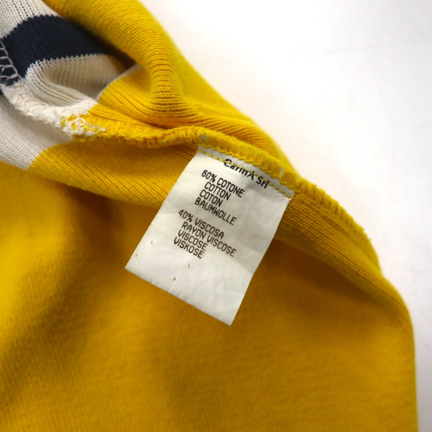 JC de Castelbajac イタリア製 90年代 ロング カーディガン L ベージュ イエロー ボーダー キャラクター刺繍