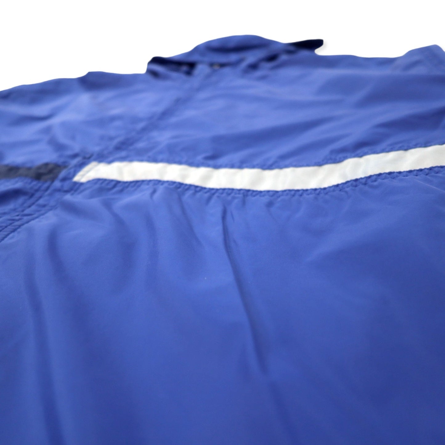 NIKE 90年代 ナイロンジャケット フーディー XXL ブルー スウォッシュロゴ刺繍 銀タグ ビッグサイズ