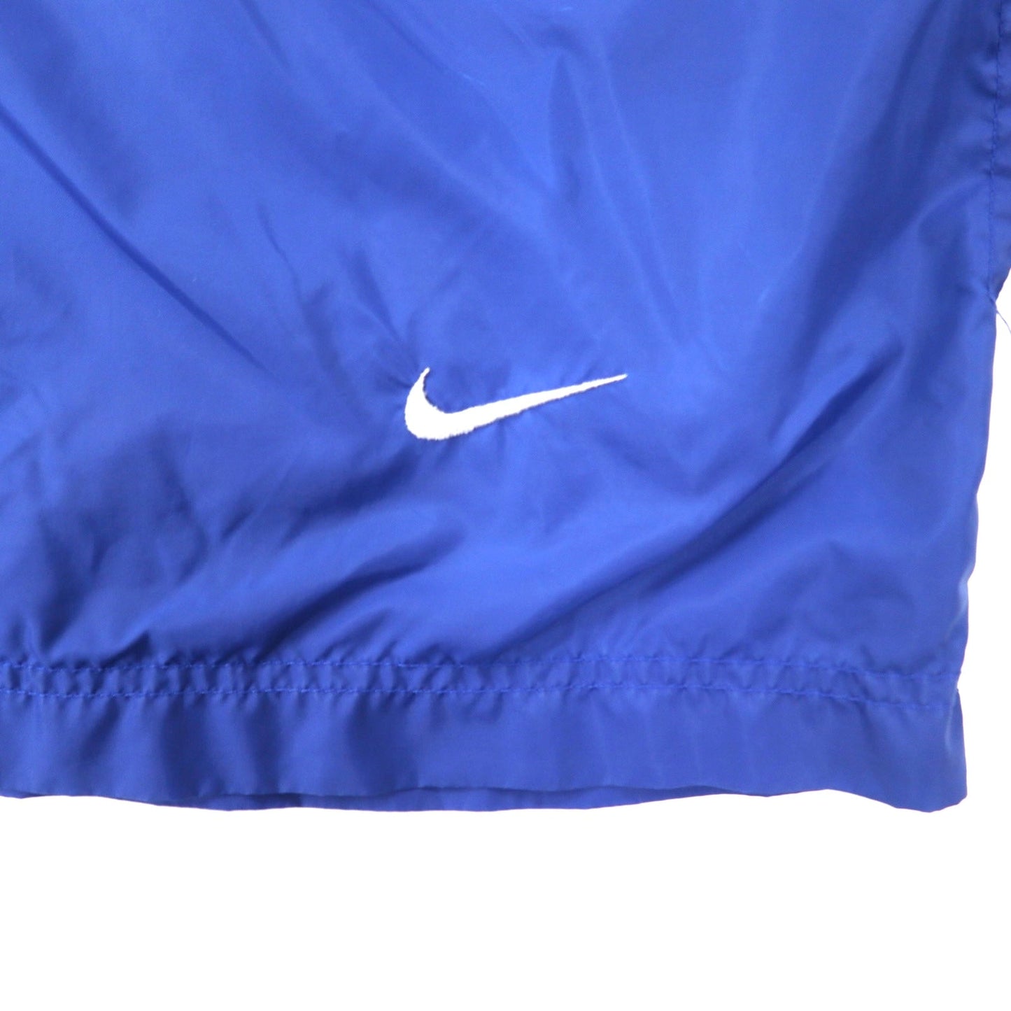 NIKE 90年代 ナイロンジャケット フーディー XXL ブルー スウォッシュロゴ刺繍 銀タグ ビッグサイズ
