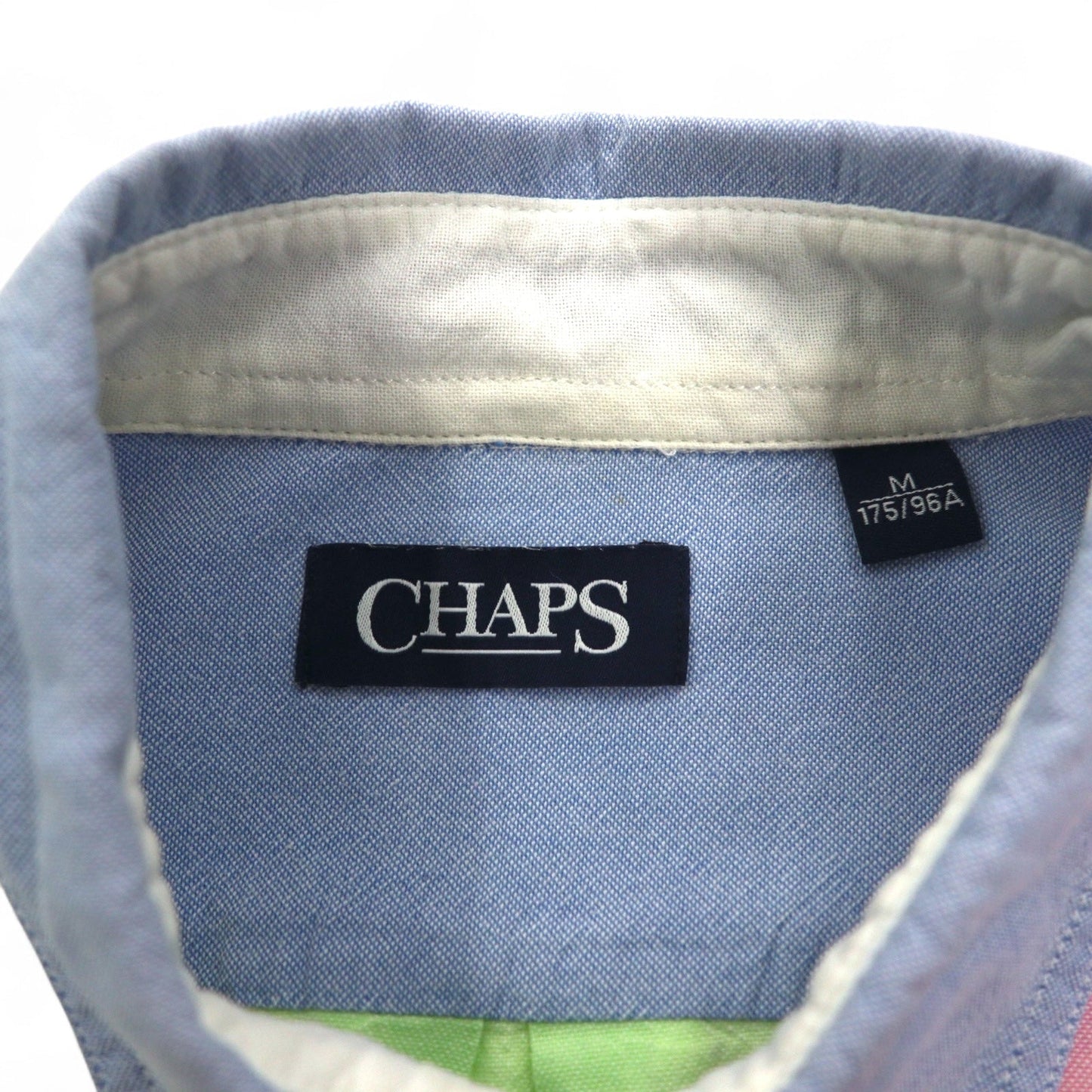 CHAPS カラーブロック ボタンダウンシャツ M マルチカラー パステルカラー クレイジーパターン
