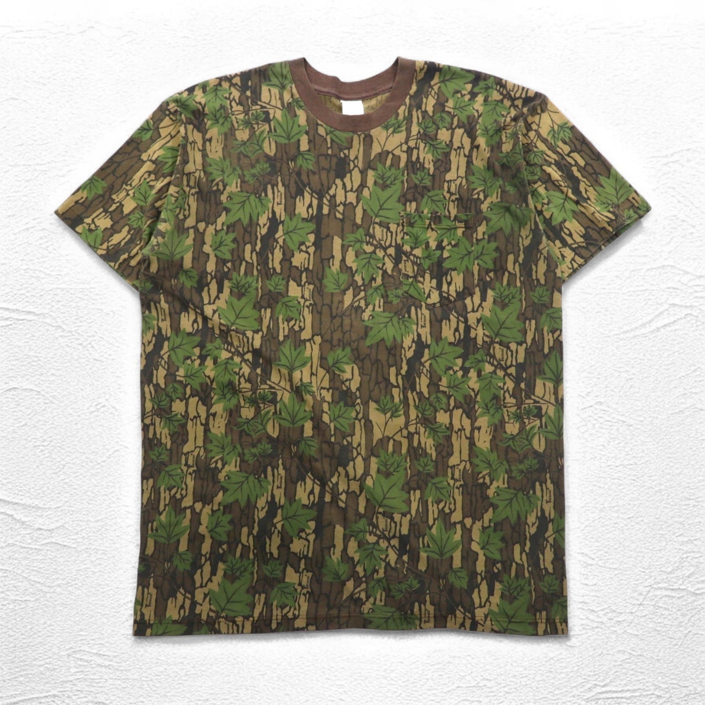 DUCK BAY 90年代 USA製 TREBARK ポケット Tシャツ ポケT XL カーキ カモフラ リアルツリー