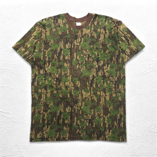 DUCK BAY 90年代 USA製 TREBARK ポケット Tシャツ ポケT XL カーキ カモフラ リアルツリー