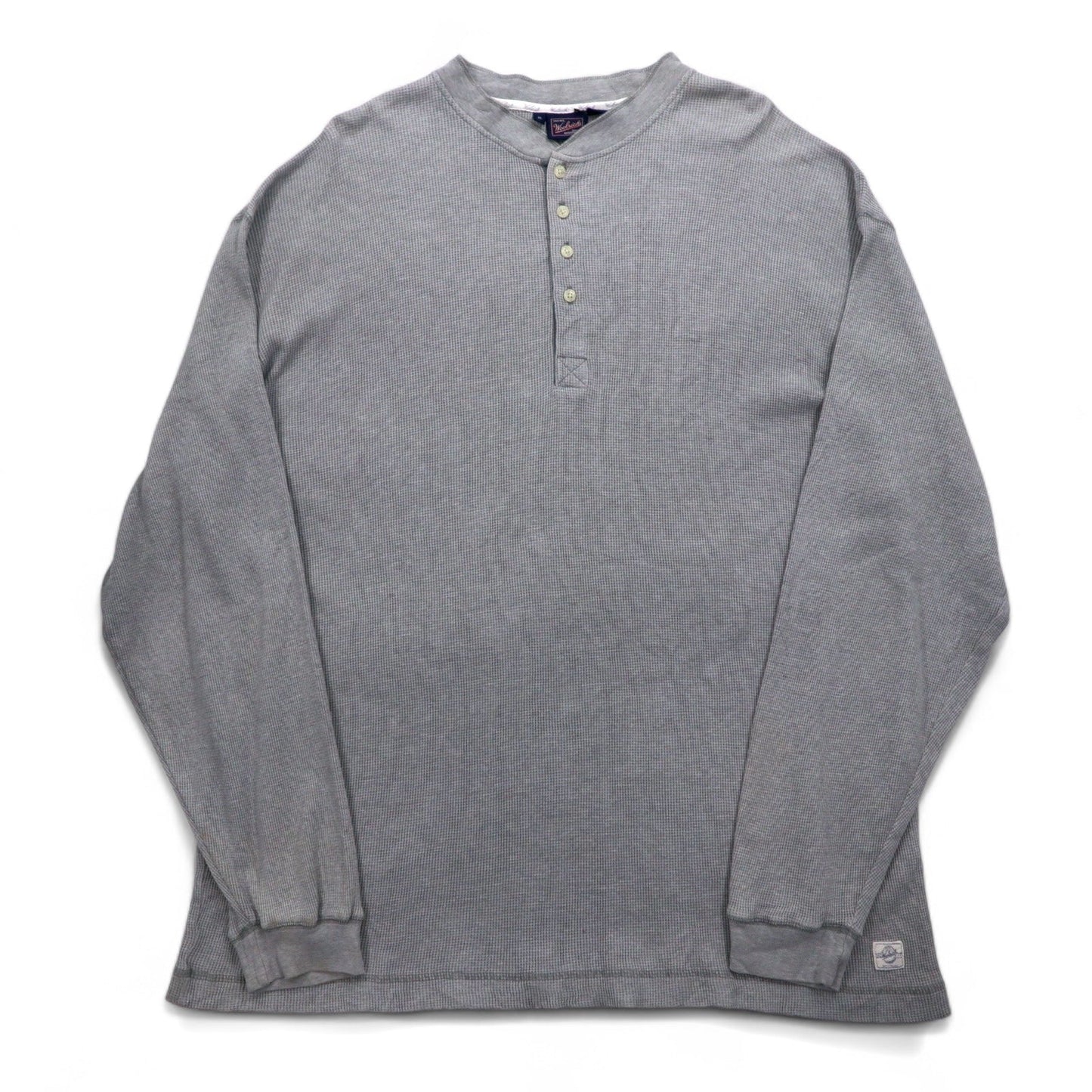 Woolrich 90年代 ヘンリーネック サーマル ロングスリーブ Tシャツ ロンT XL グレー コットン