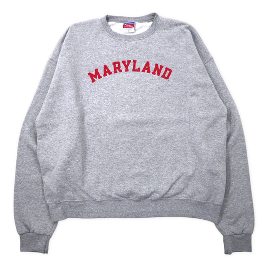 Champion 90年代 カレッジ プリントスウェット XL グレー コットン MARYLAND ビッグサイズ ホンジュラス製