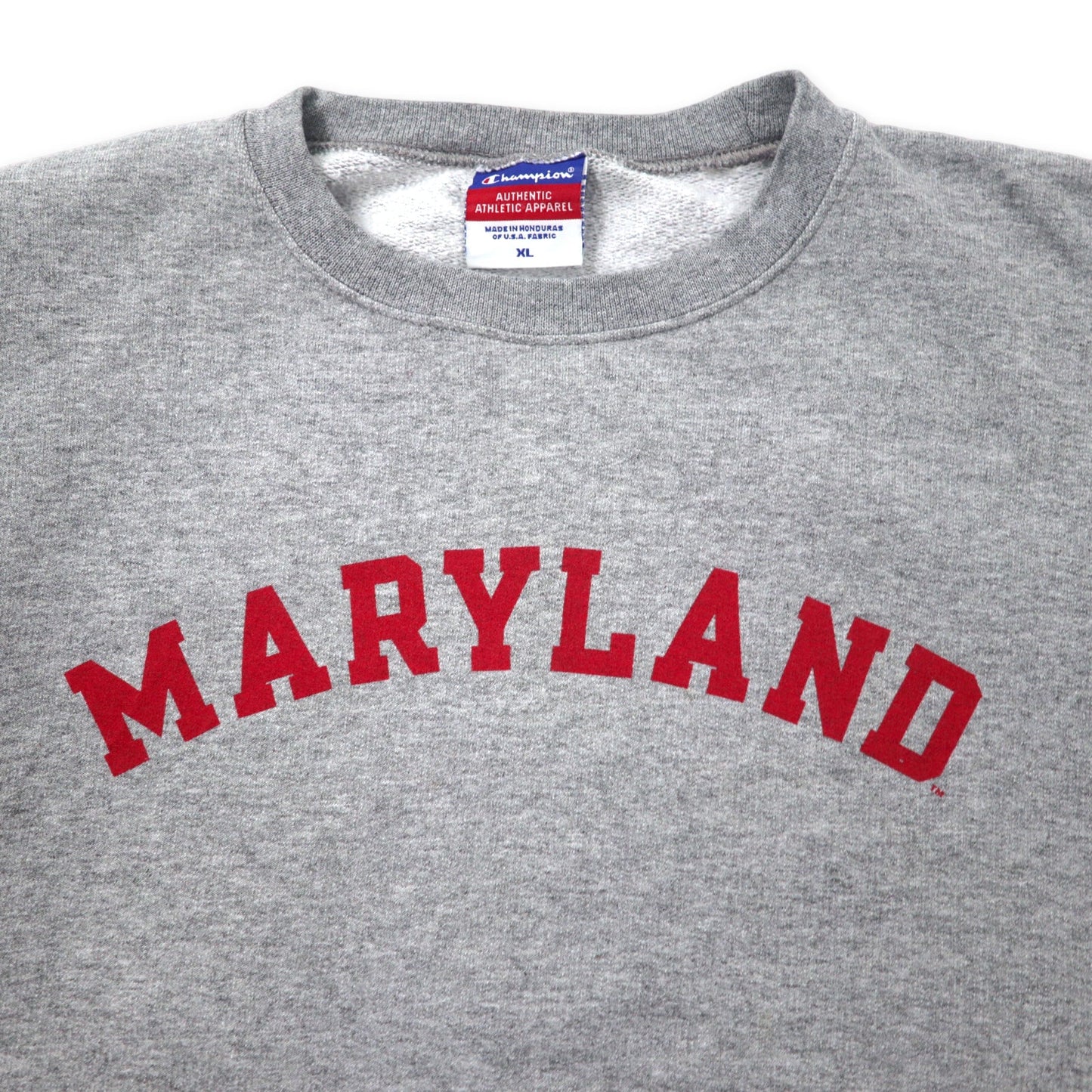 Champion 90年代 カレッジ プリントスウェット XL グレー コットン MARYLAND ビッグサイズ ホンジュラス製
