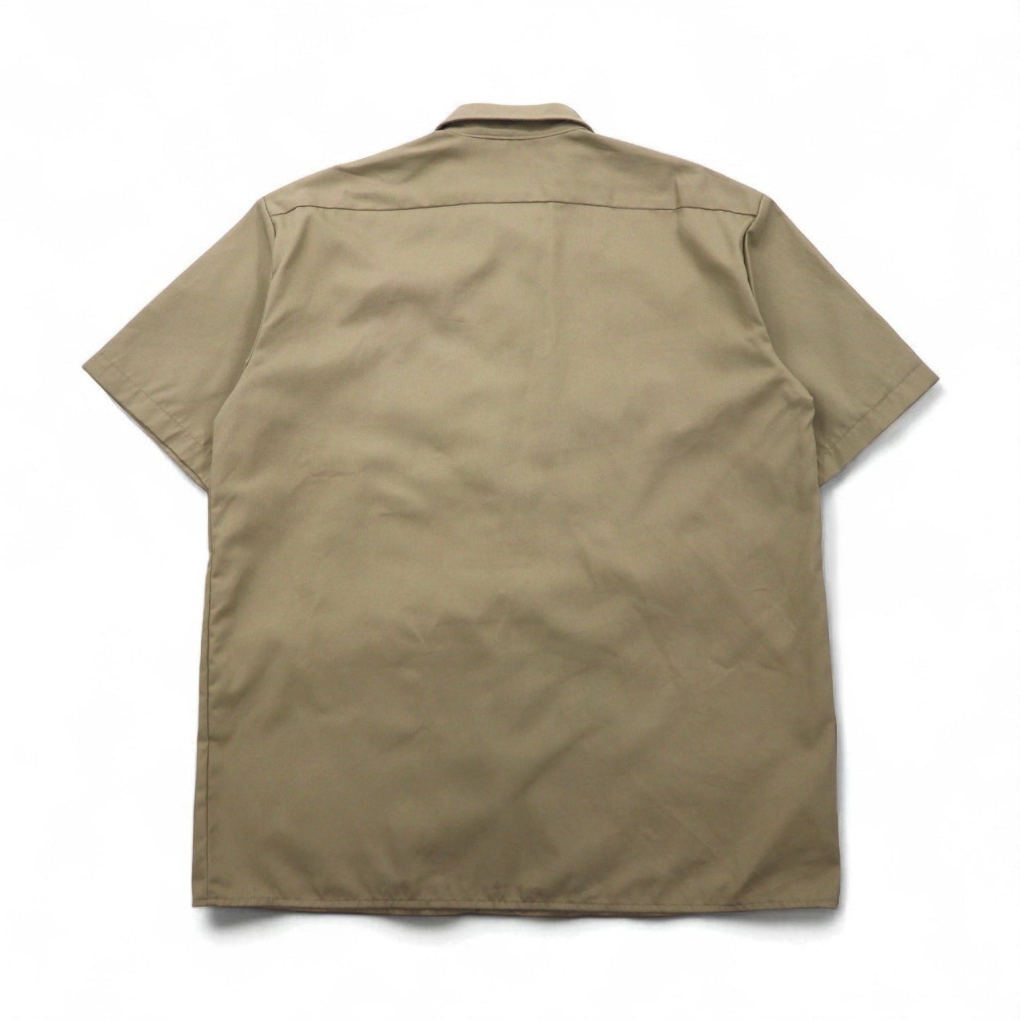 Dickies 半袖 ワークシャツ L ベージュ US企業 ワンポイント刺繍 ダブルポケット BHTS 1574KH 未使用品