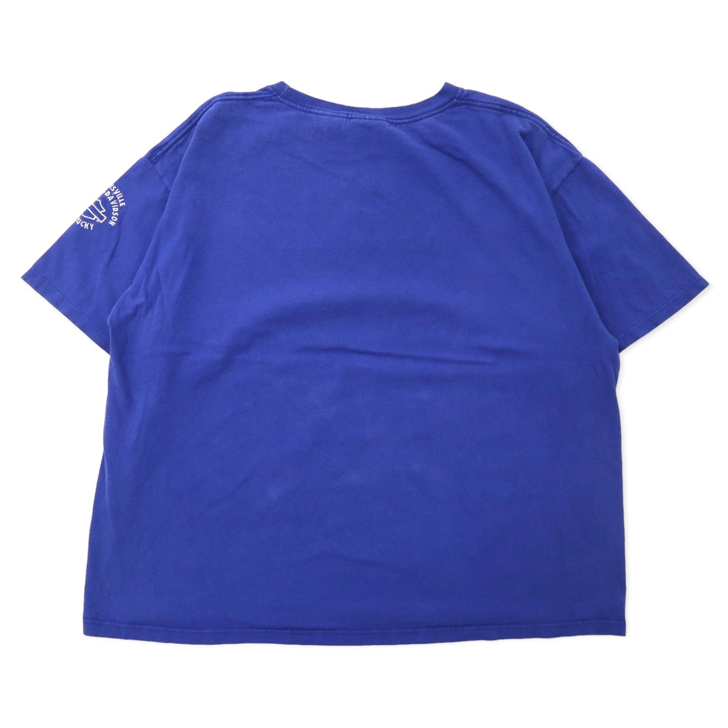 HARLEY DAVIDSON USA製 ロゴ刺繍 Tシャツ XL ブルー コットン 星条旗