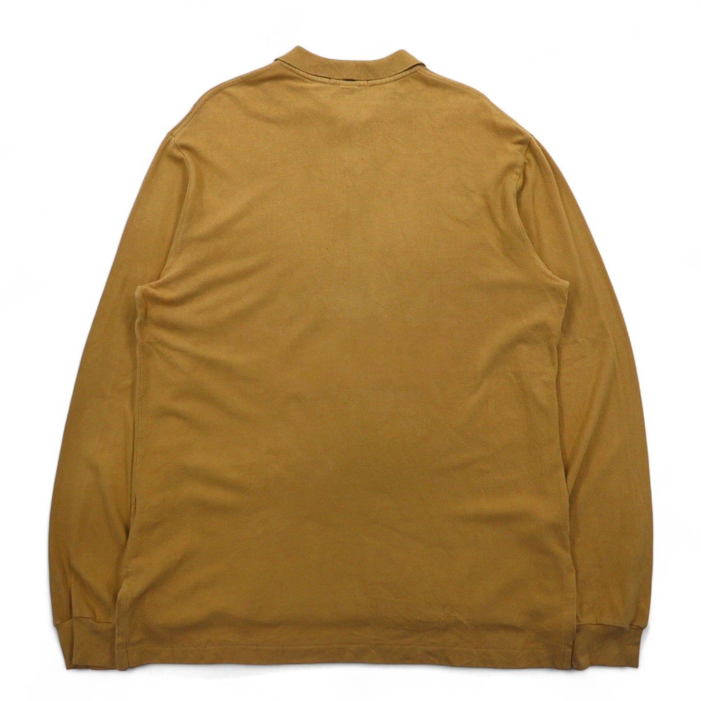 Polo by Ralph Lauren 90年代 ロングスリーブ ポロシャツ L ベージュ 鹿の子 スモールポニー刺繍