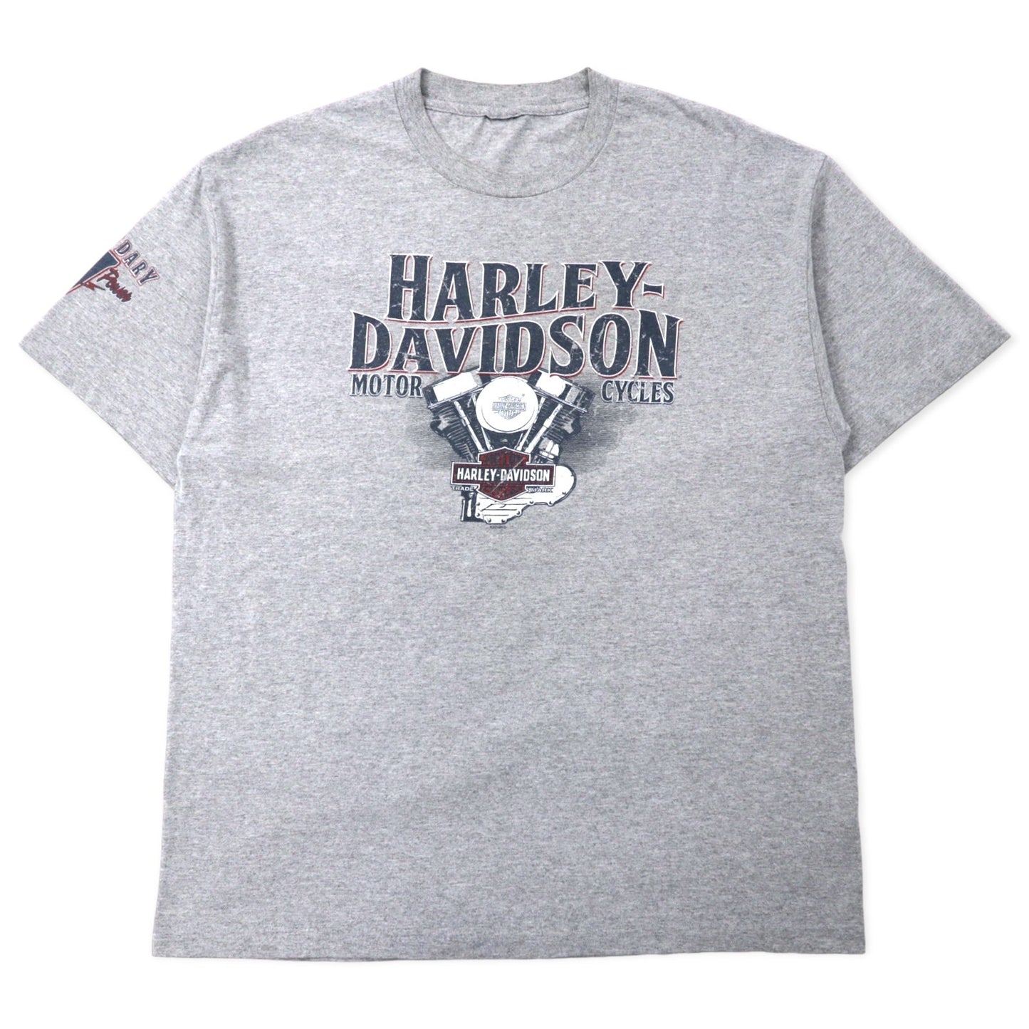 HARLEY DAVIDSON ロゴプリント Tシャツ XL グレー コットン 両面プリント BEDFORD, TEXAS