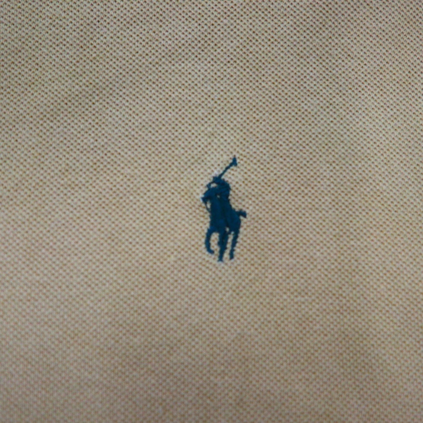 Polo by Ralph Lauren 90年代 ロングスリーブ ポロシャツ L ベージュ 鹿の子 スモールポニー刺繍