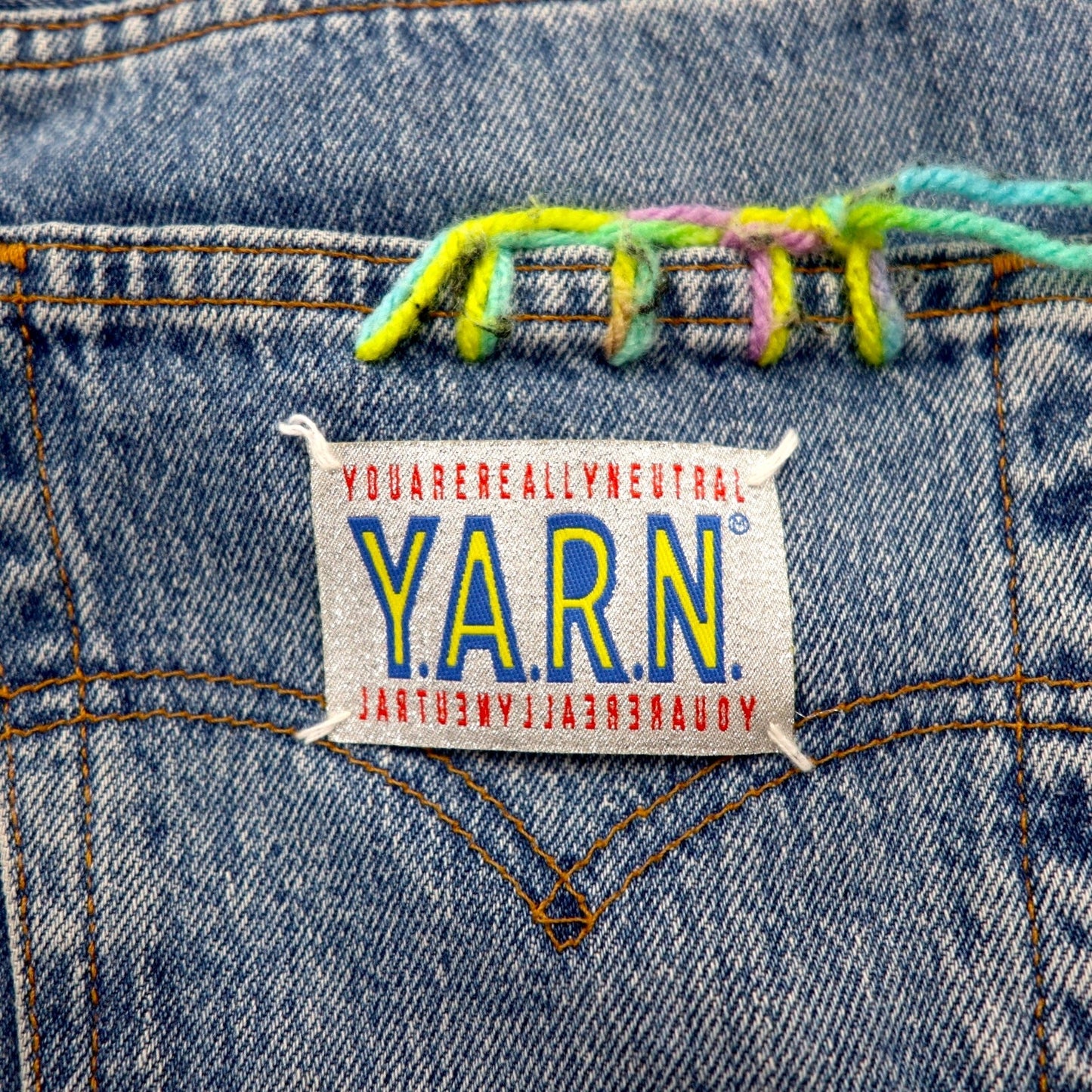 Y.A.R.N. × 90s Levi's 501 クロシェ スター デニムパンツ STAR DENIM ジーンズ M インディゴ ブルー ハンドメイド