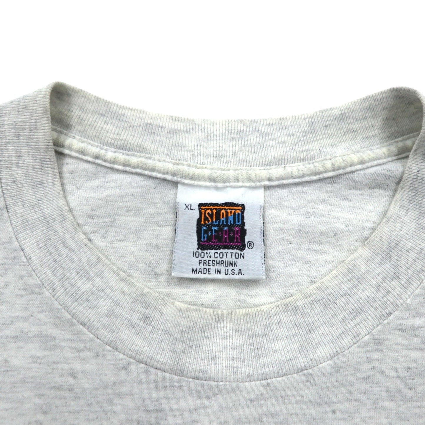 ISLAND GEAR 90年代 USA製 シングルステッチ プリント Tシャツ XL グレー コットン MARCO ISLAND