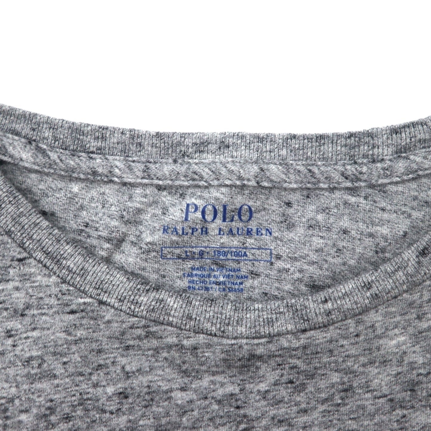 POLO RALPH LAUREN クルーネック Tシャツ L グレー コットン スモールポニー刺繍