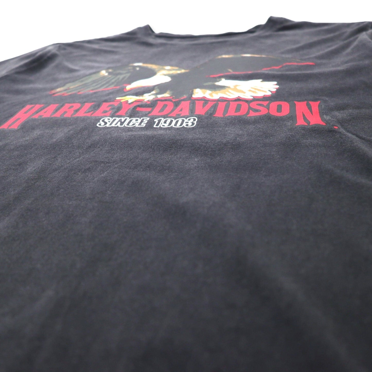 HARLEY DAVIDSON ロゴプリント Tシャツ XL ブラック コットン 両面プリント