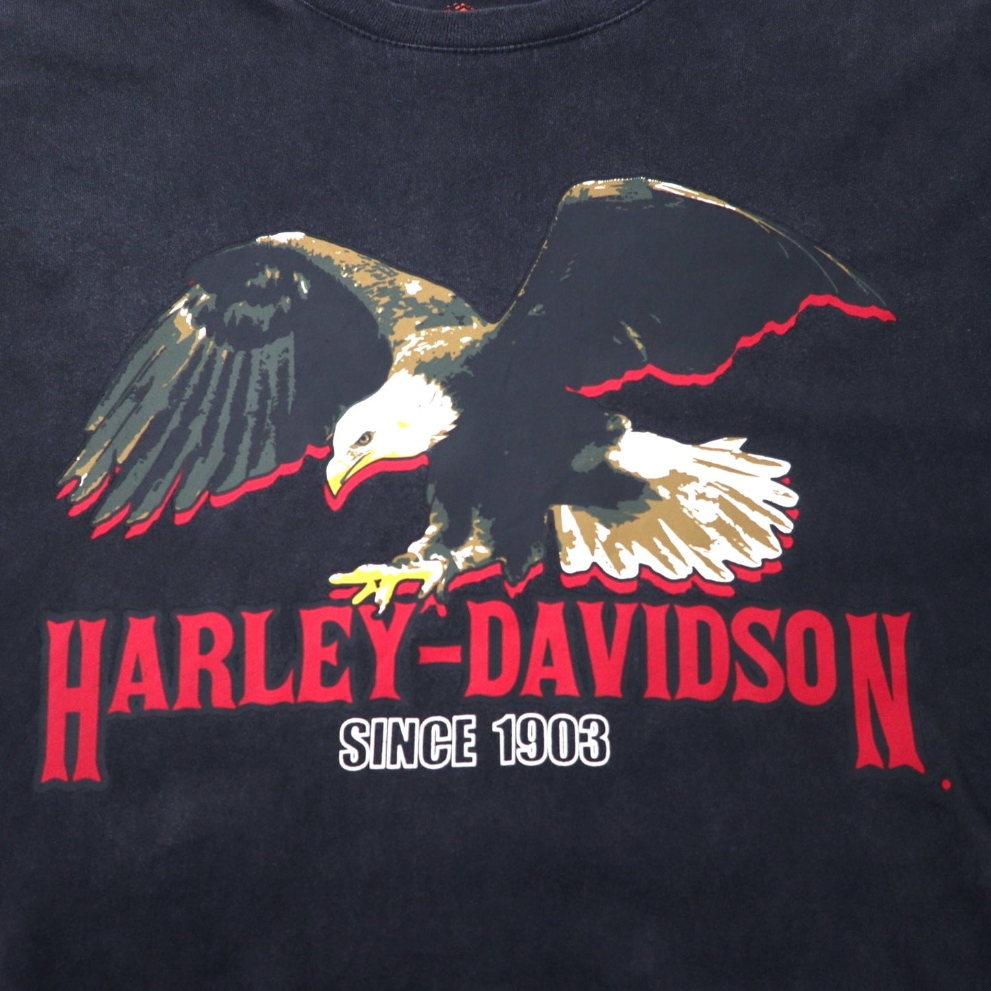 HARLEY DAVIDSON ロゴプリント Tシャツ XL ブラック コットン 両面プリント