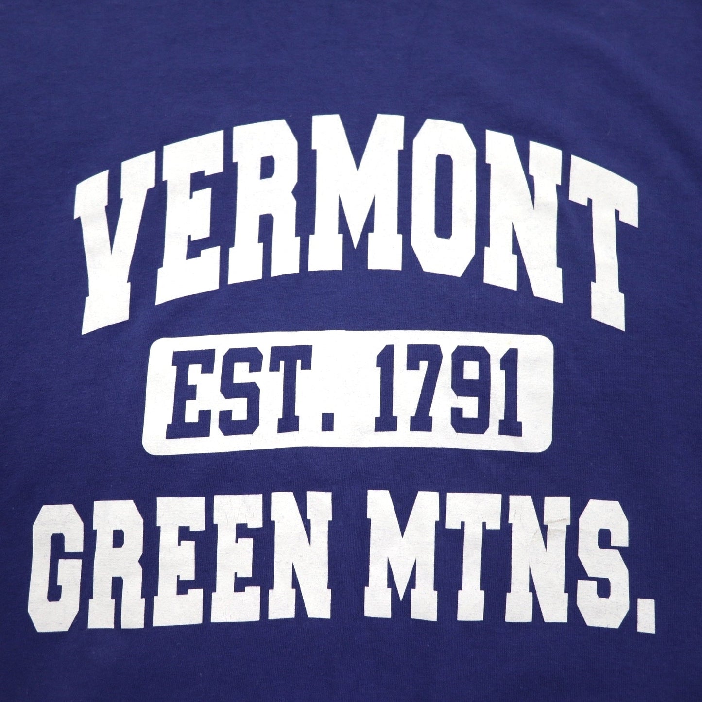 GILDAN カレッジプリント ULTRA COTTON 3段プリント Tシャツ XL ブルー アーチロゴ VERMONT GREEN MTNS