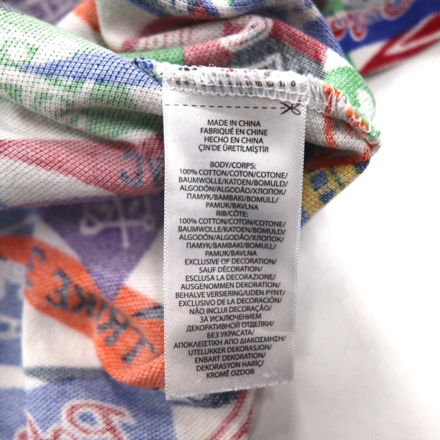 POLO RALPH LAUREN ポロベア ポロシャツ L マルチカラー 鹿の子 総柄 ペナント コットン