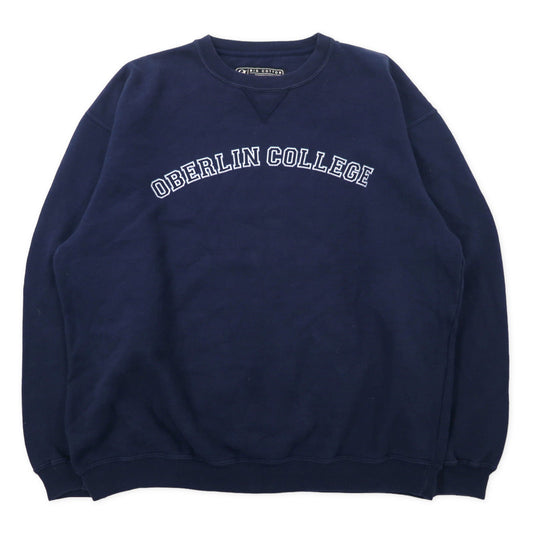 GEAR FOR SPORTS ビッグサイズ カレッジ プリントスウェット M ネイビー コットン BIG COTTON 裏起毛 前V OBERLIN COLLEGE ホンジュラス製