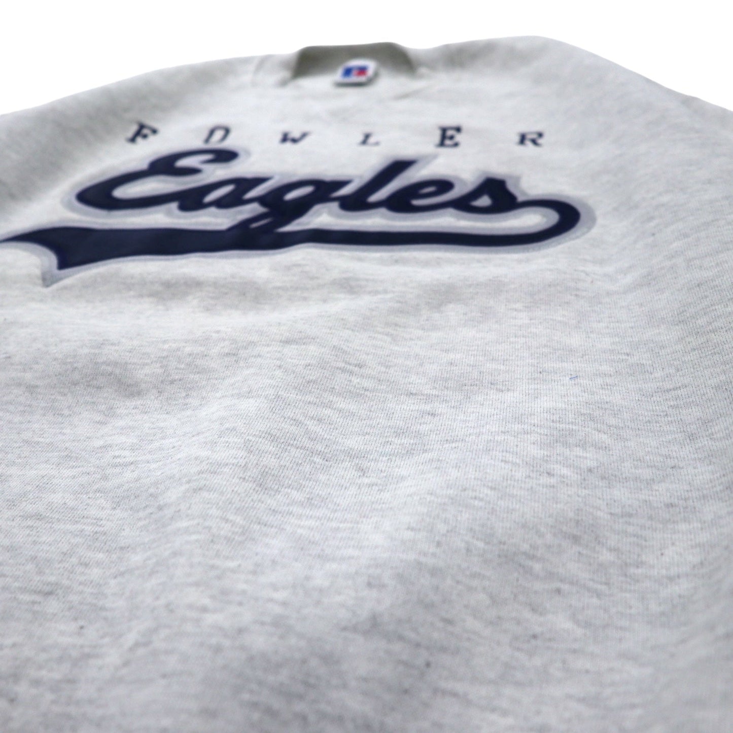 RUSSELL ATHLETIC USA製 90年代 カレッジ刺繍 スウェット L グレー コットン 裏起毛 フットボール FOWLER EAGLES