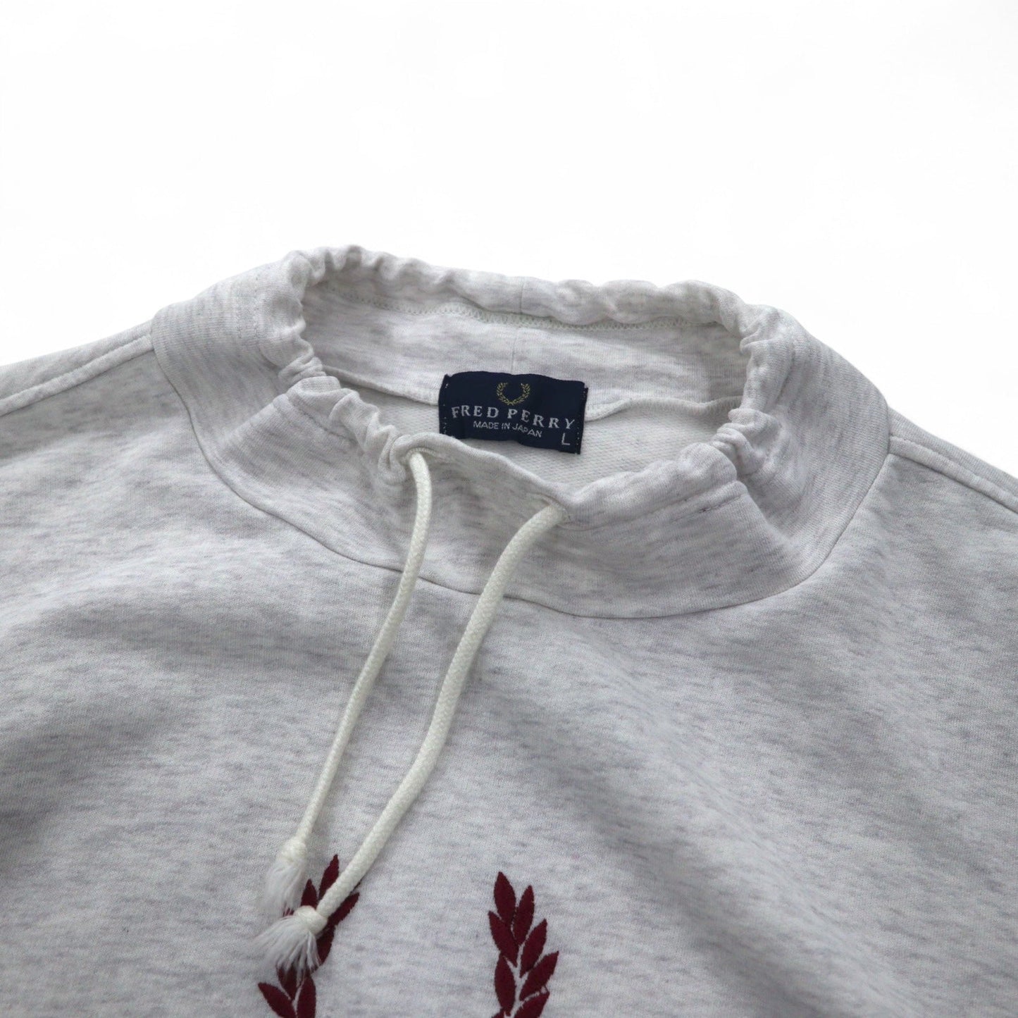 FRED PERRY 90年代 ドローコード ハイネック スウェット L グレー ボトルネック 日本製