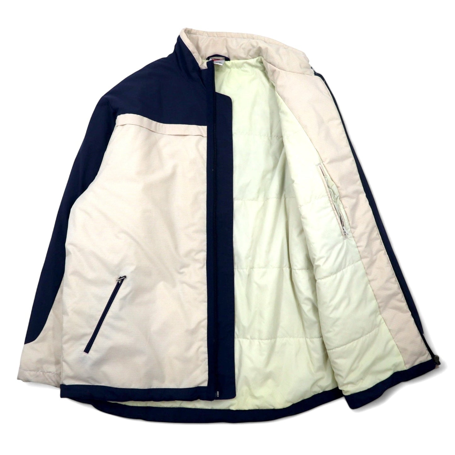 NIKE インサレーションジャケット リップストップ ナイロンジャケット XL ベージュ 中綿 ポリエステル スウッシュロゴ 刺繍