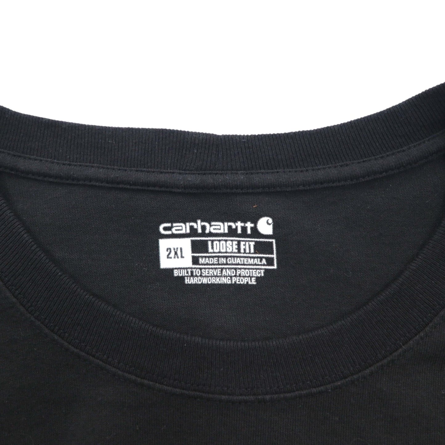 carhartt ルーズフィット ポケット付きロングスリーブ Tシャツ ロンT 2XL LOOSE FIT ブラック K126 グアテマラ製