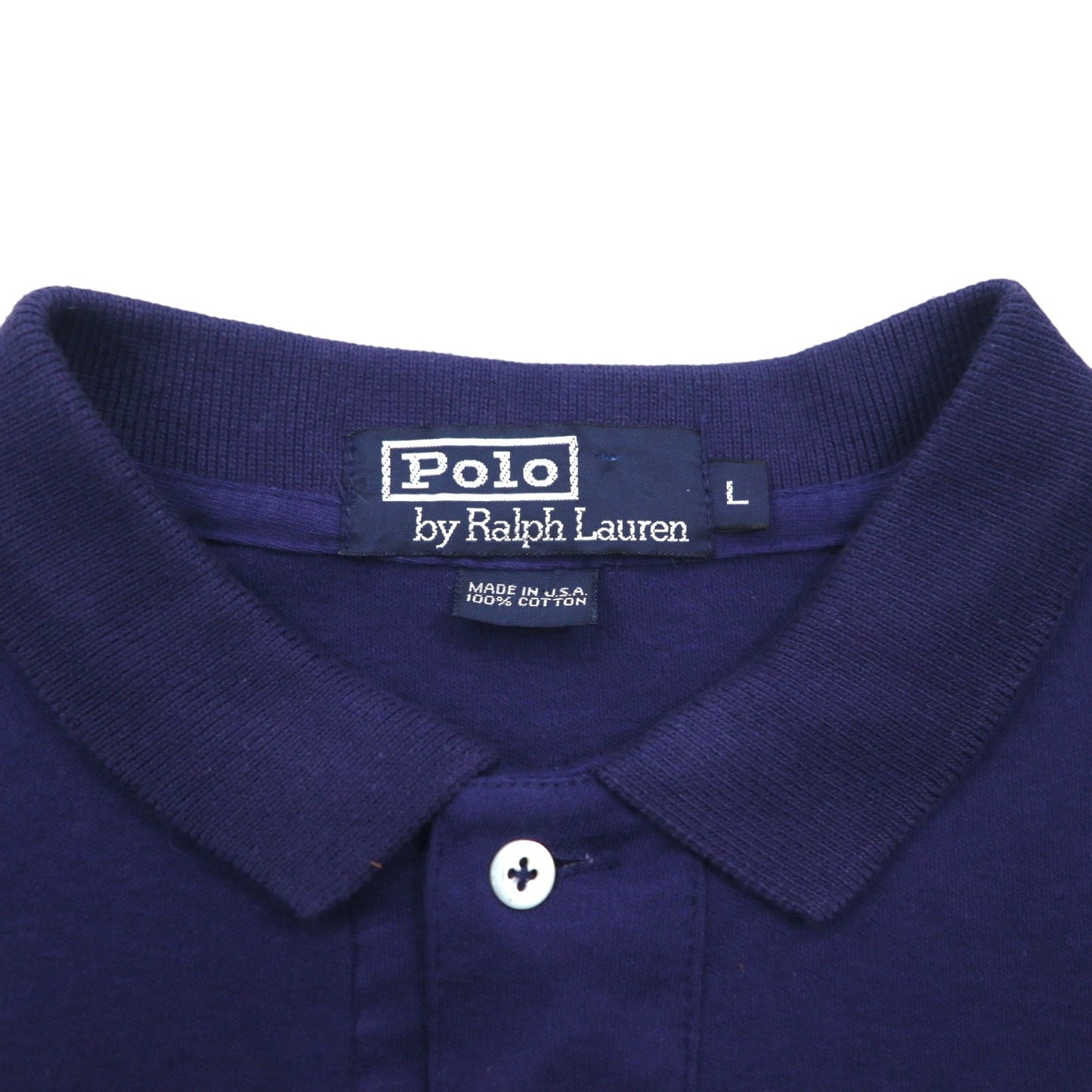 Polo by Ralph Lauren 90年代 USA製 ポロシャツ L ネイビー コットン スモールポニー刺繍