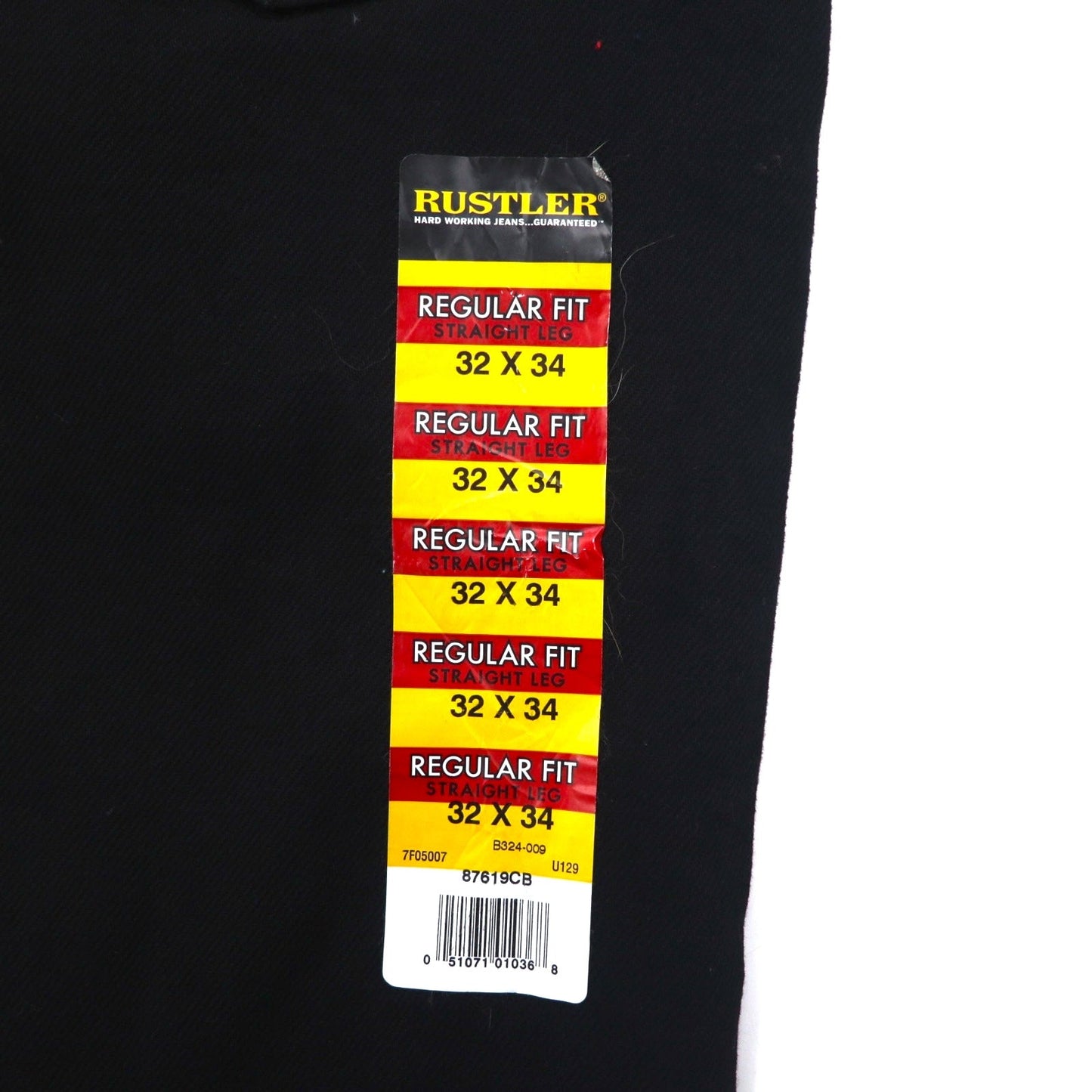 RUSTLER ( Wrangler ) ストレートジーンズ デニムパンツ M ブラック レギュラーフィット 87619CB メキシコ製 未使用品