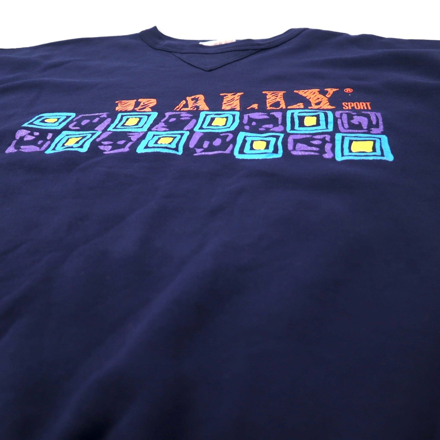 RALLY SPORT ロゴプリント スウェット M ネイビー コットン 両面プリント