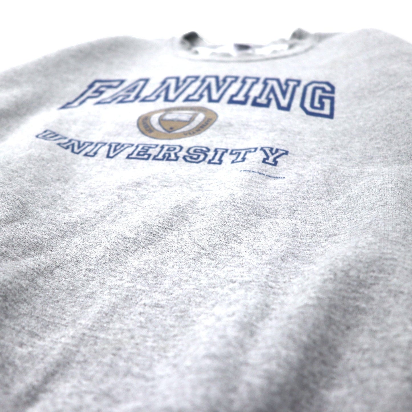 GILDAN 00年代 カレッジ プリント スウェット L グレー コットン 裏起毛 FANNING UNIVERSITY ビッグサイズ メキシコ製