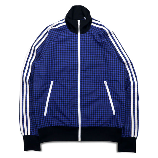 adidas originals トラックジャケット ジャージ M ブルー チェック ポリエステル G34232