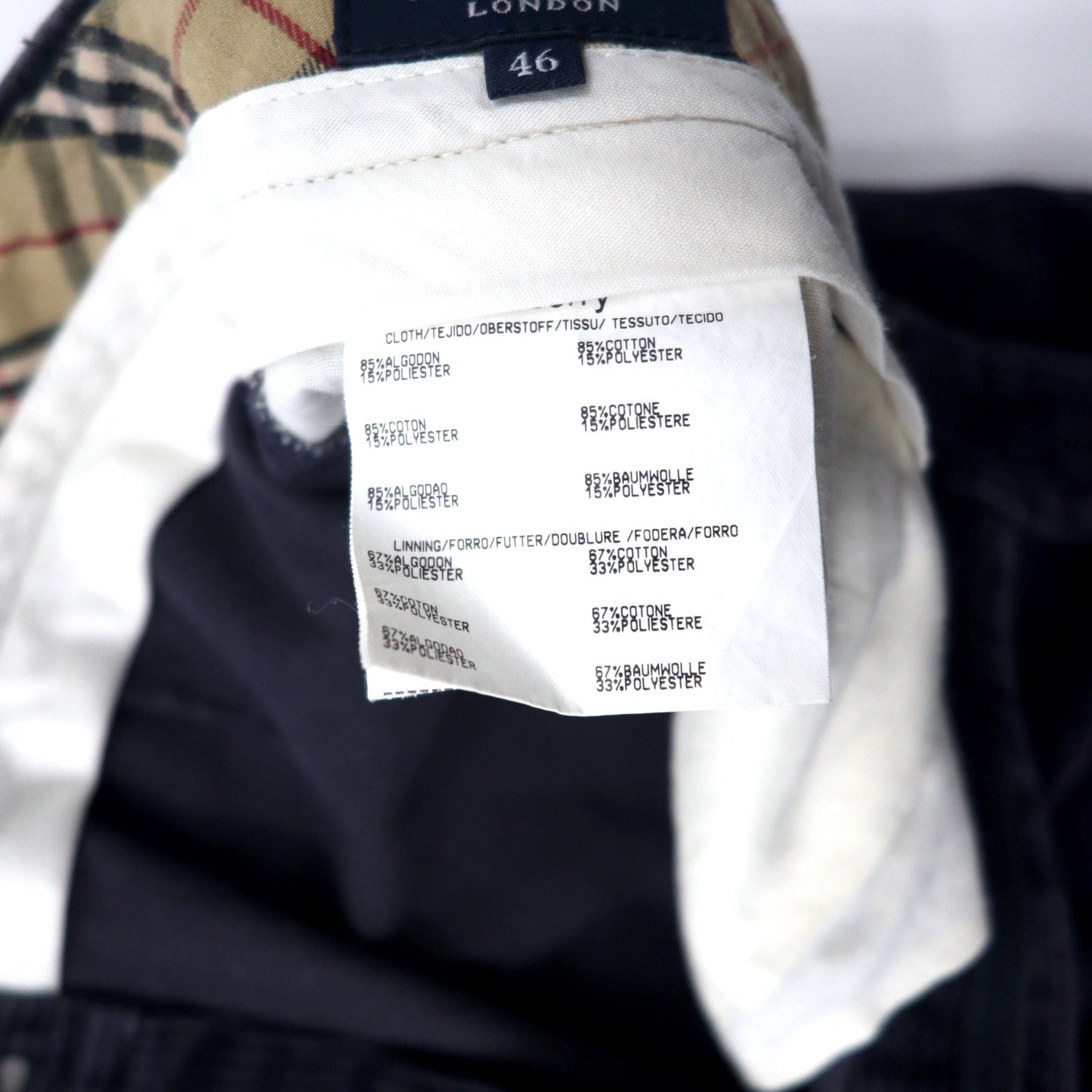 BURBERRY ワイドシルエット タック コーデュロイパンツ 46 ネイビー コットン スペイン製