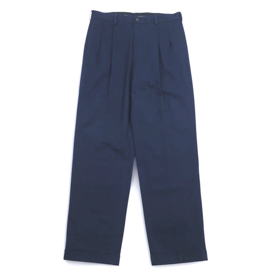 Brooks Brothers タック チノパンツ センタープレス L ネイビー コットン