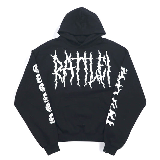 Elevation Worship RATTLE プルオーバーパーカー XXL ブラック 両面 スリーブ プリント スカル OPEN THE GRAVE  ポルトガル製