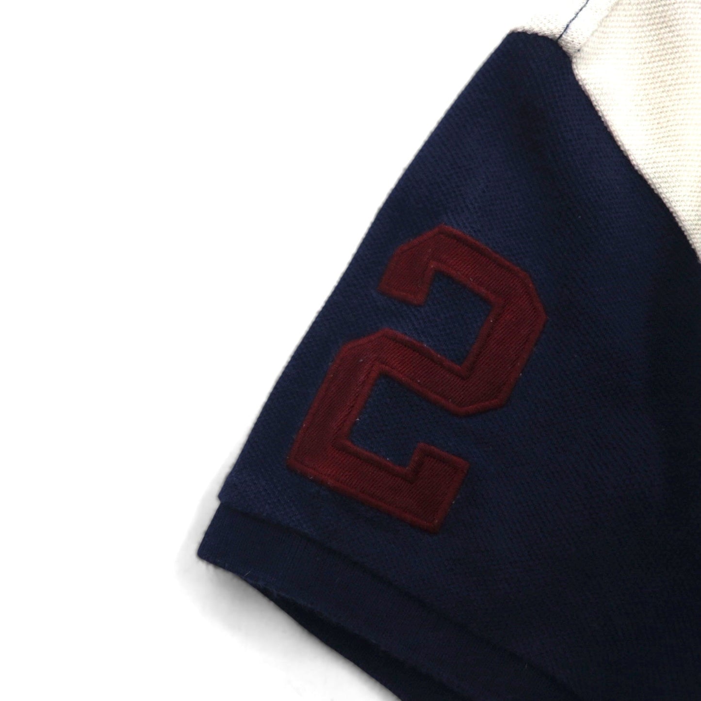 RALPH LAUREN 90年代 THE SKINNY POLO ラインデザイン ポロシャツ M ネイビー エンブレム ポニー 刺繍