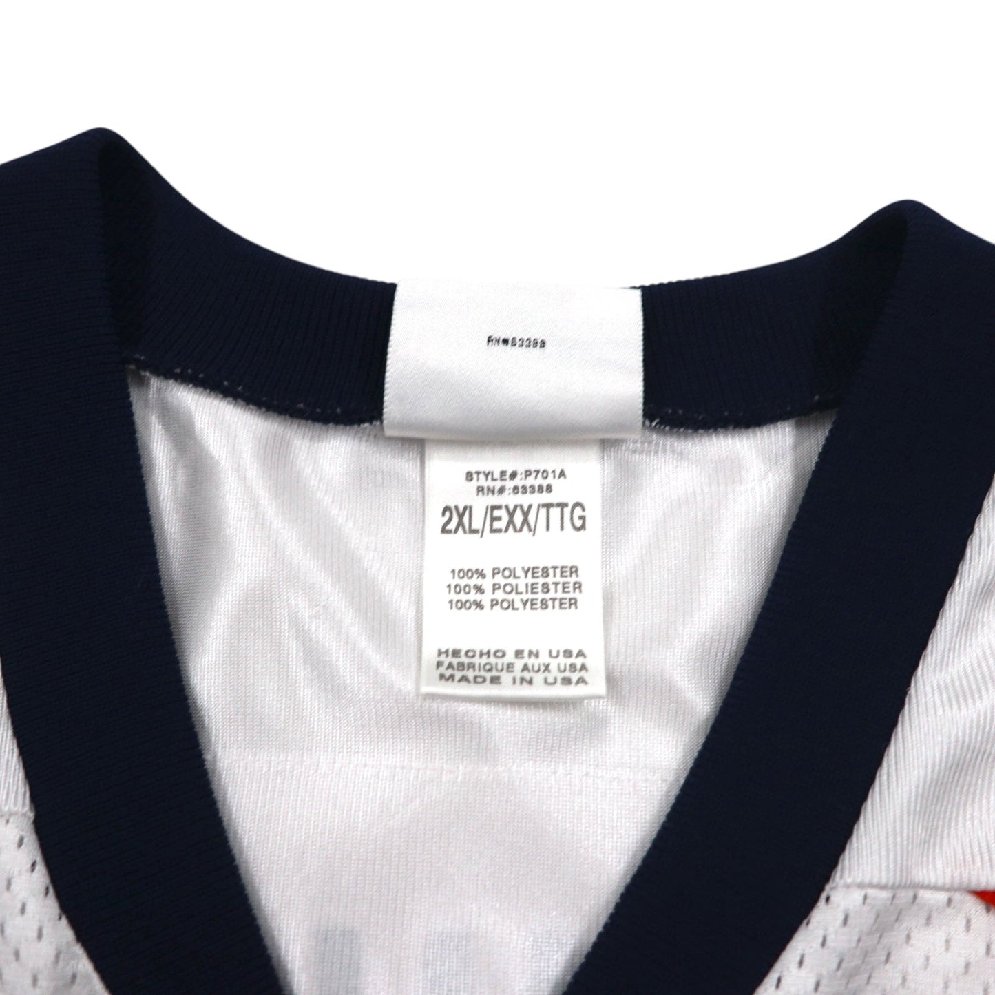 PUMA 90年代 USA製 NFL メッシュ ゲームシャツ Tシャツ 2XL ホワイト BRONCOS ナンバリング