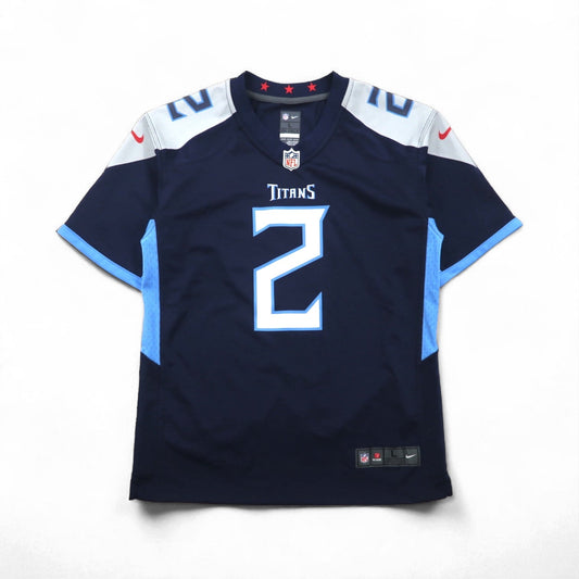 NIKE ゲームシャツ L ネイビー ポリエステル NFL TITANS ナンバリング ON FIELD