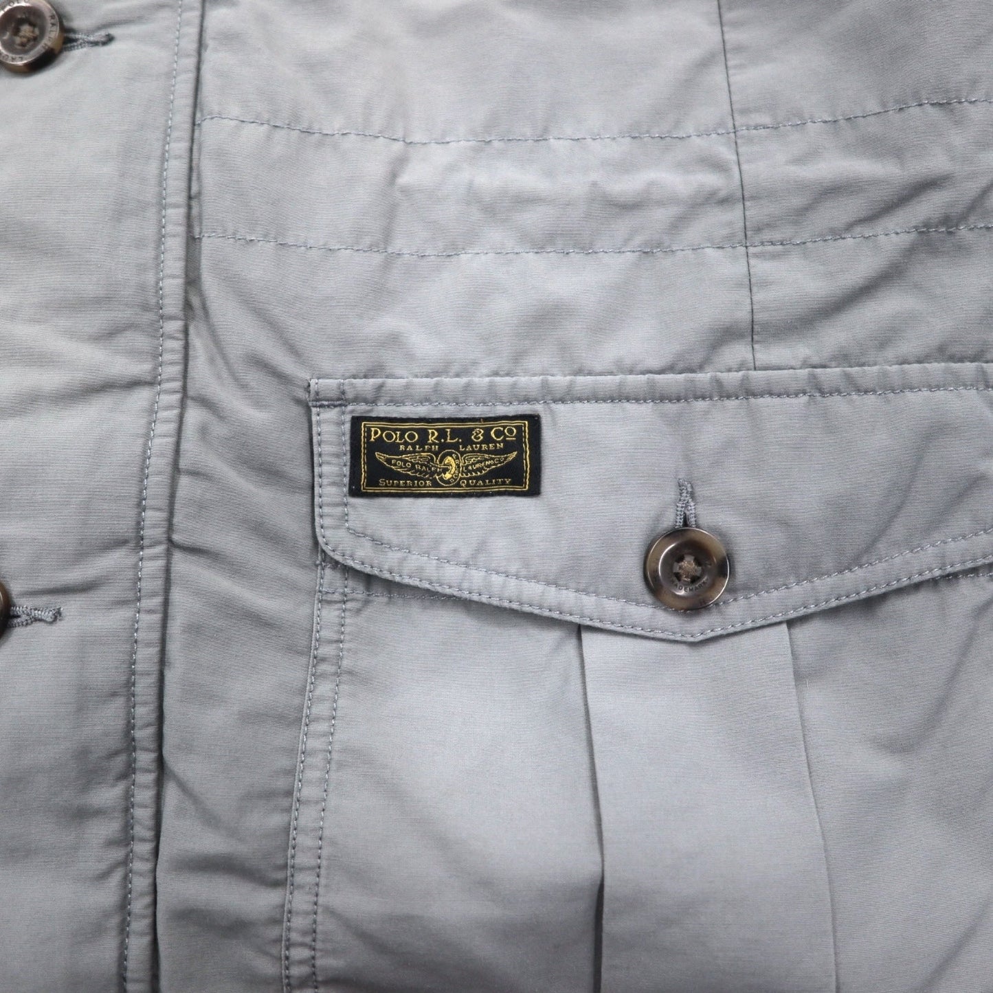 POLO RALPH LAUREN M-65 フィールドジャケット ミリタリージャケット L グレー ロゴワッペン