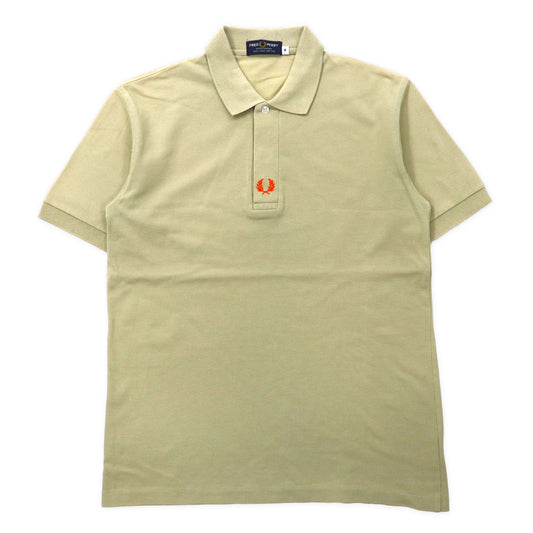 FRED PERRY ポロシャツ M ベージュ コットン ワンポイントロゴ刺繍